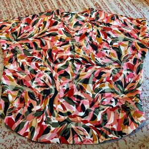 Multicolor Abstract Women's Blouse Oversized